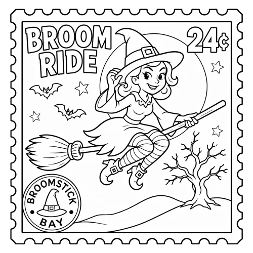 World of Stamps — Halloween — sample coloring page 2